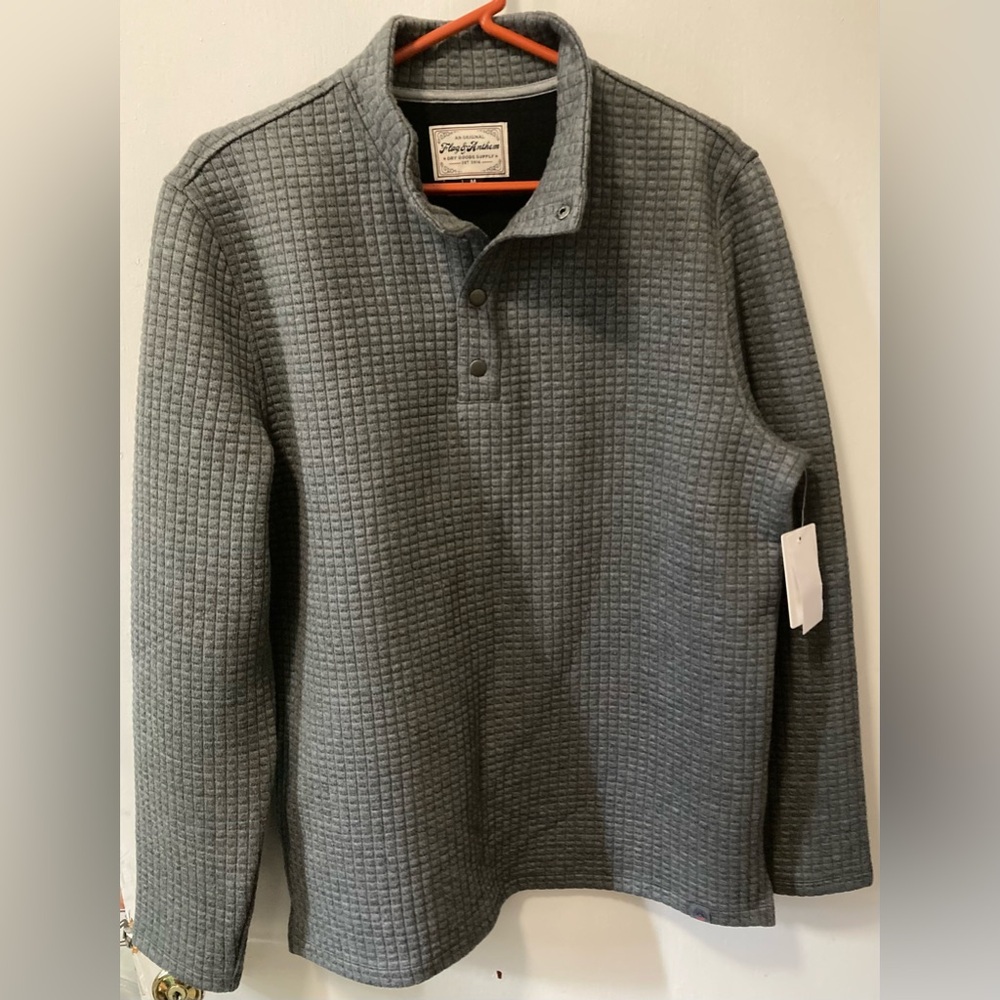 Flag & Anthem Men’s Charcoal Waffle Knit Sweater Size Medium